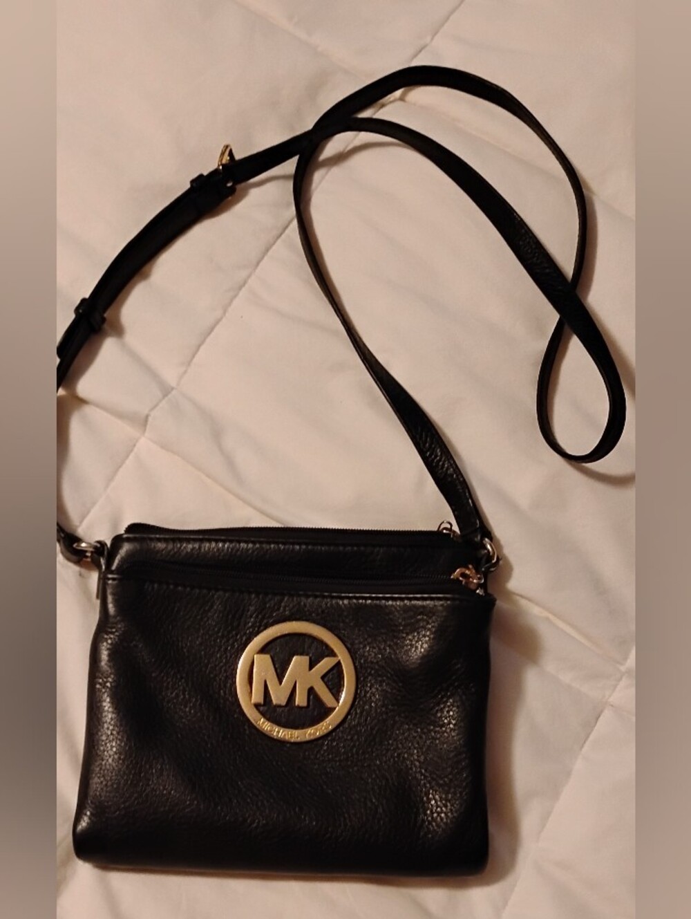 Mk Black Fulton Crossbody Bag With Built In Wallet